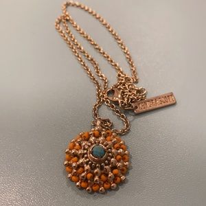 Kendra Scott orange and turquoise pendant necklace